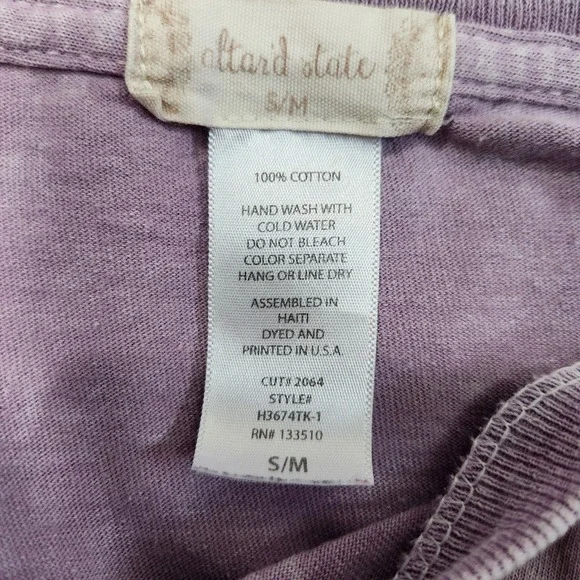 Altard State Howdy Graphic Tee SM/Med Purple Mineral Wash Western Oversized - Picture 7 of 9
